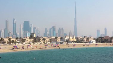 Jumeirah beach, dubai şehir merkezinde ve burj khalifa Birleşik Arap Emirlikleri