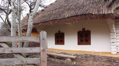 thatched çatı ile Ukrayna hut