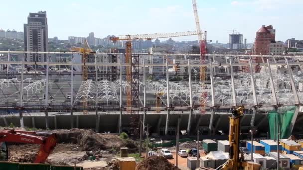 Ricostruzione dello stadio di calcio repubblicano per EURO 2012 a Kiev, Ucraina — Video Stock