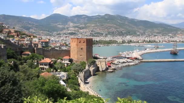 Eski kale alanya, Türkiye — Stok video