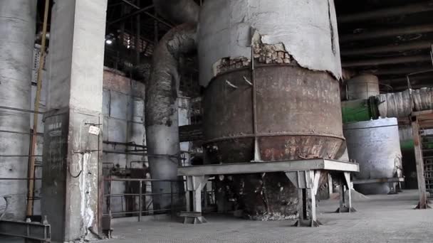 Inre av gamla kraftstation — Stockvideo