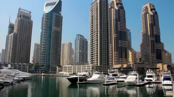 Dubai 'deki gökdelenler, Birleşik Arap Emirlikleri — Stok video