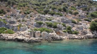 Simena - sular altında Antik mimarisinin antik Likya city.kekova island.ruins