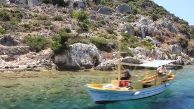 Simena - sular altında Antik mimarisinin antik Likya city.kekova island.ruins