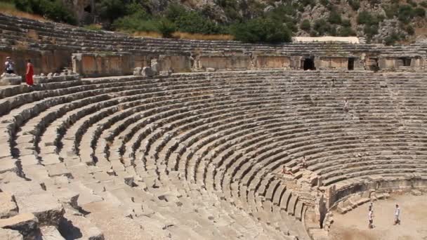 Ancient Greek-Roman amphitheatre. Myra old name - Demre Turkey — Stock Video