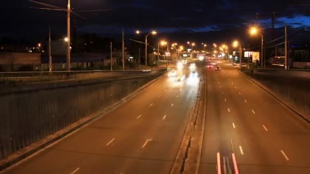 Estrada nocturna — Vídeo de Stock