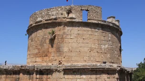 Hidirlik tower in Antalya, Turkey — Stock Video