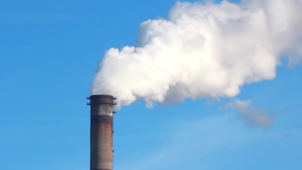 Heat electropower station chimney — Stock Video
