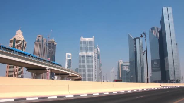 Dubai centrala. Förenade Arabemiraten — Stockvideo
