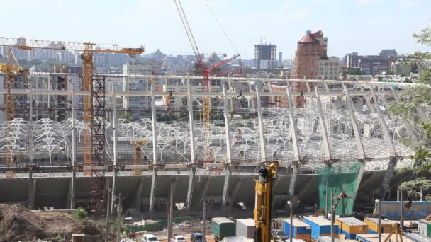 Reconstrução do estádio republicano de futebol para o EURO 2012 em Kiev, Ucrânia — Vídeo de Stock