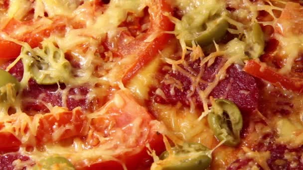 Deliciosa pizza — Vídeo de stock