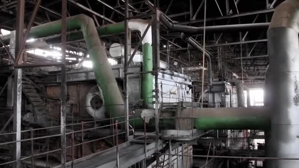 Interior of old power station — Stock Footage Interior of old power station Royalty Free Stock Video