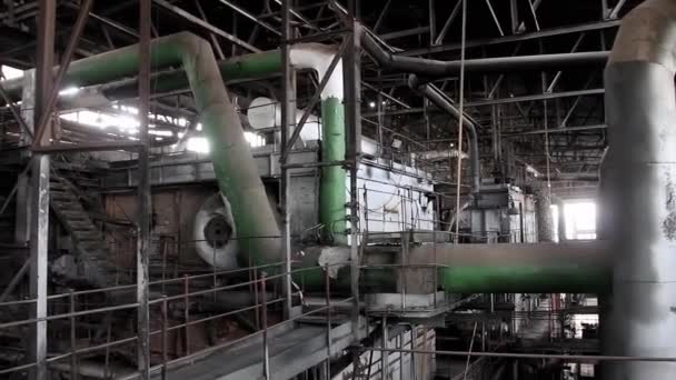 Interno della vecchia centrale elettrica — Video Stock