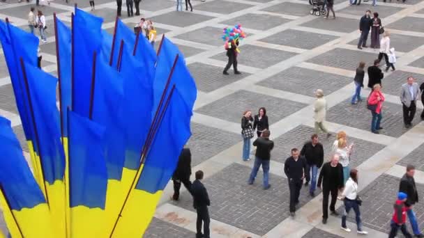 키예프, 우크라이나, 2012 년 5 월 9 일: 키예프, 우크라이나, 2012 년 5 월 9 일 승리의 중대 한 애국적인 전쟁 (제 2 차 세계 대전)에서 제 67 주년에 헌신 의식 퍼레이드 — 비디오