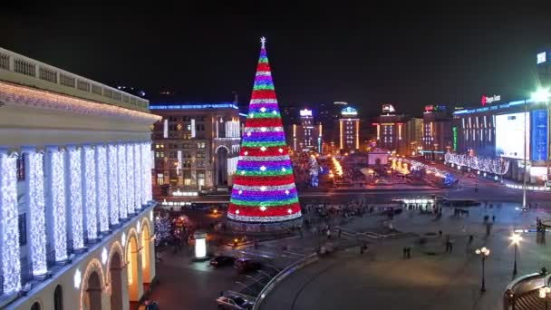 Nieuwjaarsdag in kiev, Oekraïne — Stockvideo