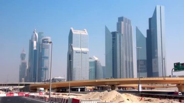 zaman atlamalı çekim dubai trafik ve manzarası