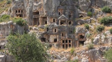 antik Likya Nekropolü kaya mezarları. Myra-demre Türkiye