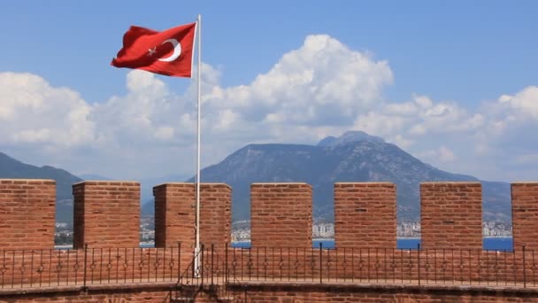 Antigua fortaleza Alanya, Turquía — Vídeo de stock