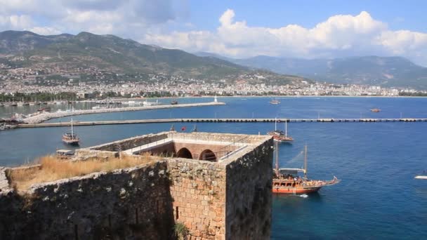 老堡垒阿拉尼亚、 土耳其 — 图库视频影像
