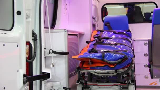 Ambulance car cabin — Stock Video