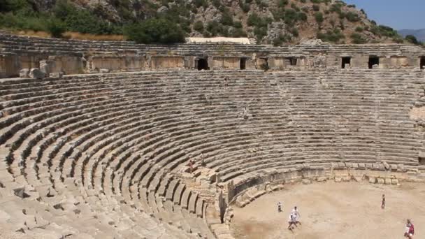 Anfiteatro greco-romano antiguo. Nombre antiguo de Myra - Demre Turquía — Vídeo de stock