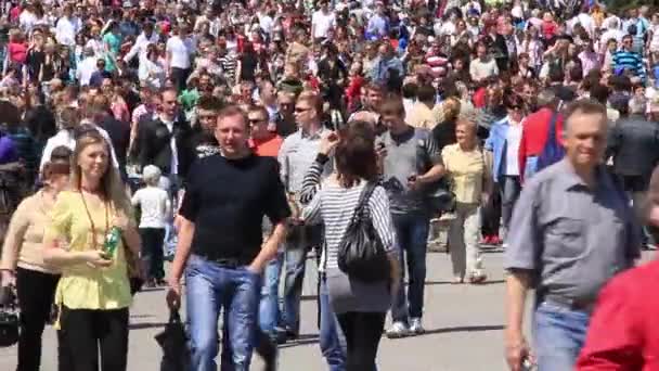 КИЕВ, Украина, 9 мая 2012 года: на торжественном параде, посвященном 67-й годовщине Победы в Великой Отечественной войне в Киеве, Украина, 9 мая 2012 года — стоковое видео