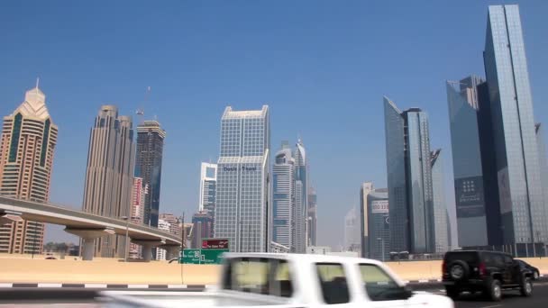 Dubai centrum. Verenigde Arabische Emiraten — Stockvideo