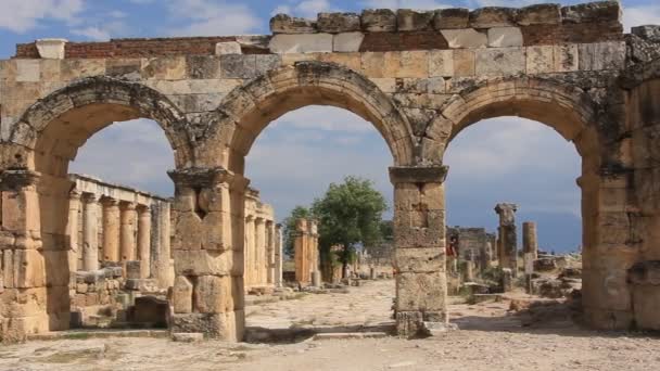 Hierapolis antike Stadt. Truthahn — Stockvideo