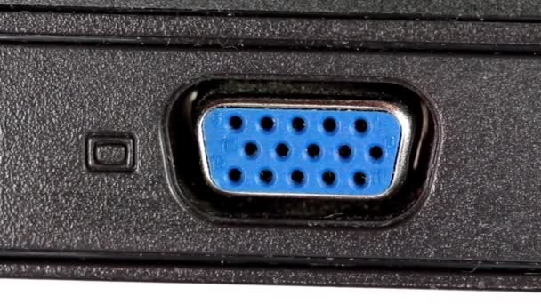 VGA en lan sockets in laptop — Stockvideo