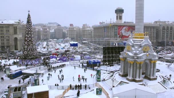 Árvore de Natal Kiev, Ucrânia — Vídeo de Stock