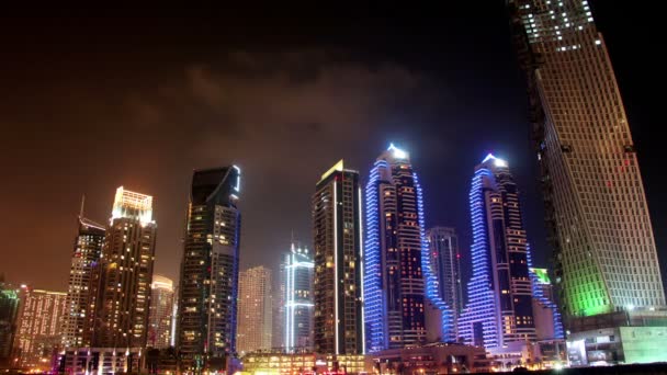 Night Dubai Marina, Émirats arabes unis — Video