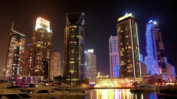 Magnificent Night Dubai Marina, United Arab Emirates — Stock Video