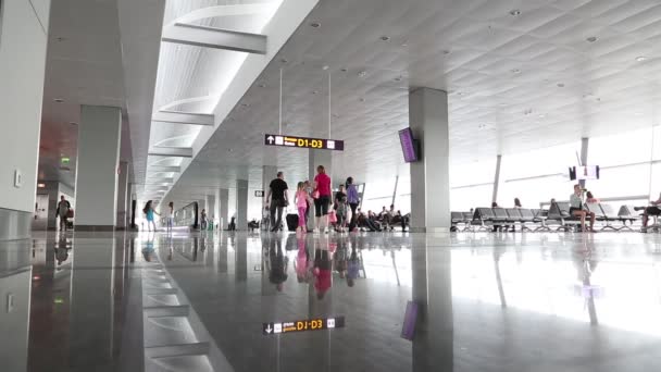 People in international airport Borispol — Stock Video