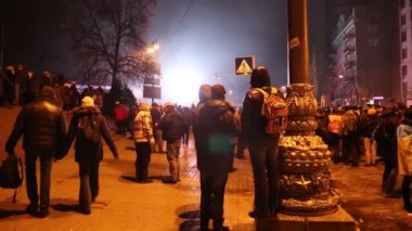 Ukrayna, Kiev, 19 Ocak 2014: Hükümet karşıtı protesto Kiev, Ukrayna