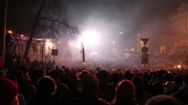 Ukrayna, Kiev, 19 Ocak 2014: Hükümet karşıtı protesto Kiev, Ukrayna