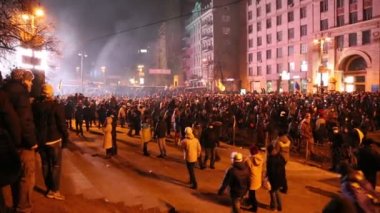 Ukrayna, Kiev, 19 Ocak 2014: Hükümet karşıtı protesto Kiev, Ukrayna