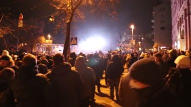 Ukrayna, Kiev, 19 Ocak 2014: Hükümet karşıtı protesto Kiev, Ukrayna