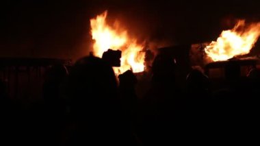 Ukrayna, Kiev, 19 Ocak 2014: Hükümet karşıtı protesto Kiev, Ukrayna