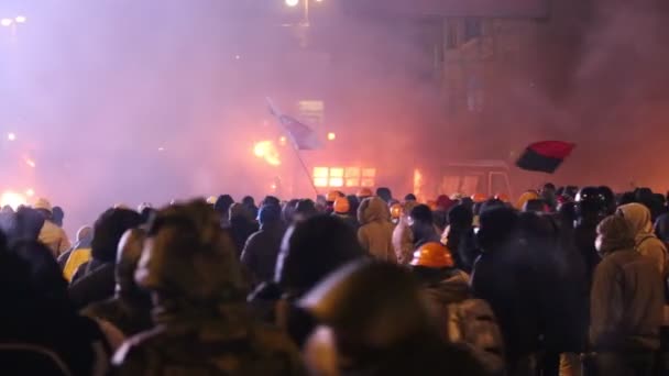 Ukrayna, Kiev, 19 Ocak 2014: Hükümet karşıtı protesto Kiev, Ukrayna — Stok video