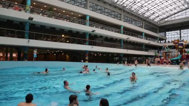 Insanlar aquapark — Stok video