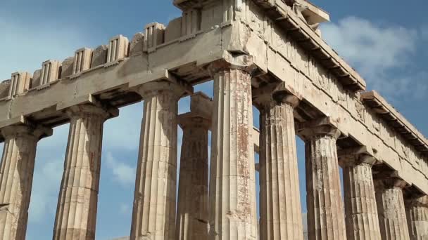 Parthenon - oude tempel in Athene, Griekenland — Stockvideo