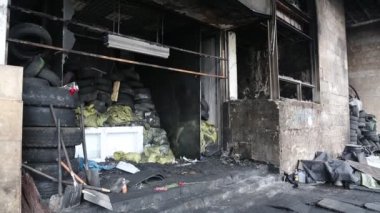Kiev, Ukrayna Ticaret Birliği'nin bina yandı