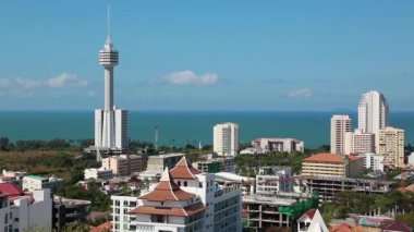 pattaya city ve Körfez siam Tayland Panorama görünüm