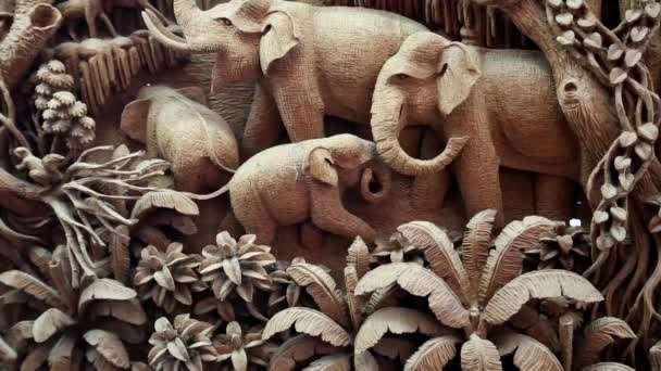 Afbeelding met olifanten in thailand — Stockvideo