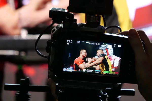 Kyiv Ukraine October 2021 Professional Arm Wrestlers Raimonds Antonovics Oleg — 스톡 사진