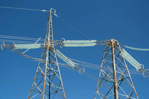 Insulators High Voltage Electric Power Towers — Stock Photo, Image