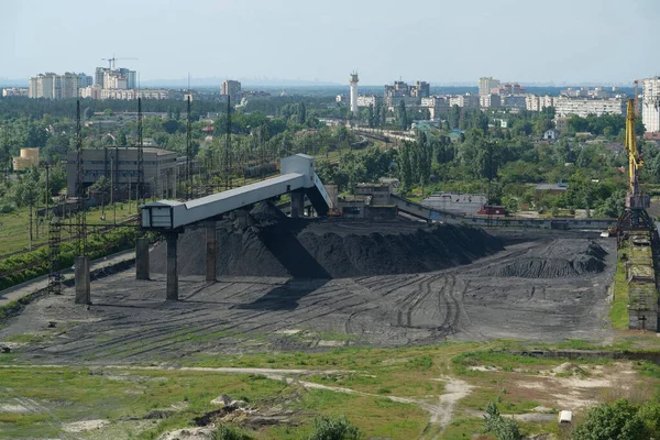 Kol Lagring Nära Värmekraftverk Ukraina Stad Kiev Oblast Eller Provinsen — Stockfoto