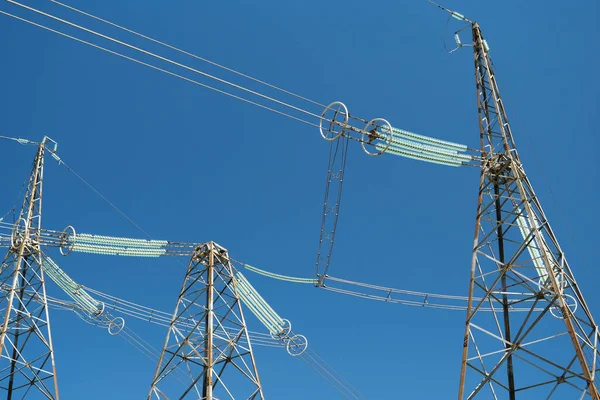 Grandes Torres Líneas Transmisión Energía Eléctrica —  Fotos de Stock