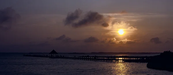 Tramonto sulla baia Panorama Immagine Stock