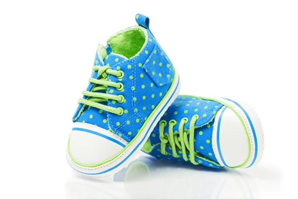 Spotted baby sneakers — Stock Photo, Image